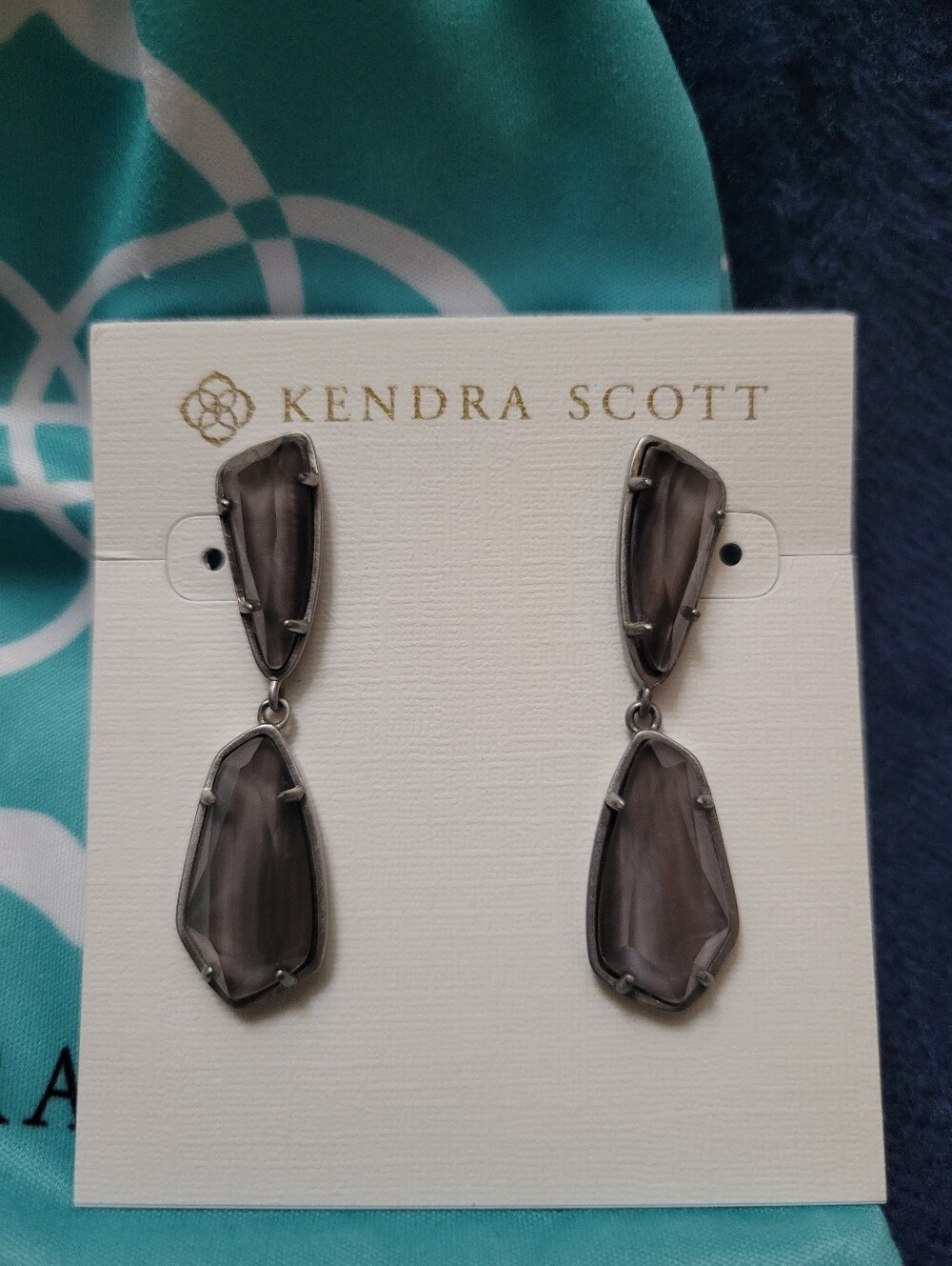 Kendra Scott Stella Gray Double Drop Earrings